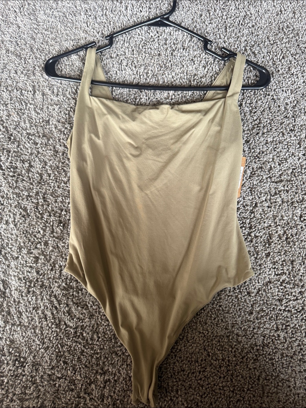 Skims khaki Green Scoop Neck thong Bodysuit